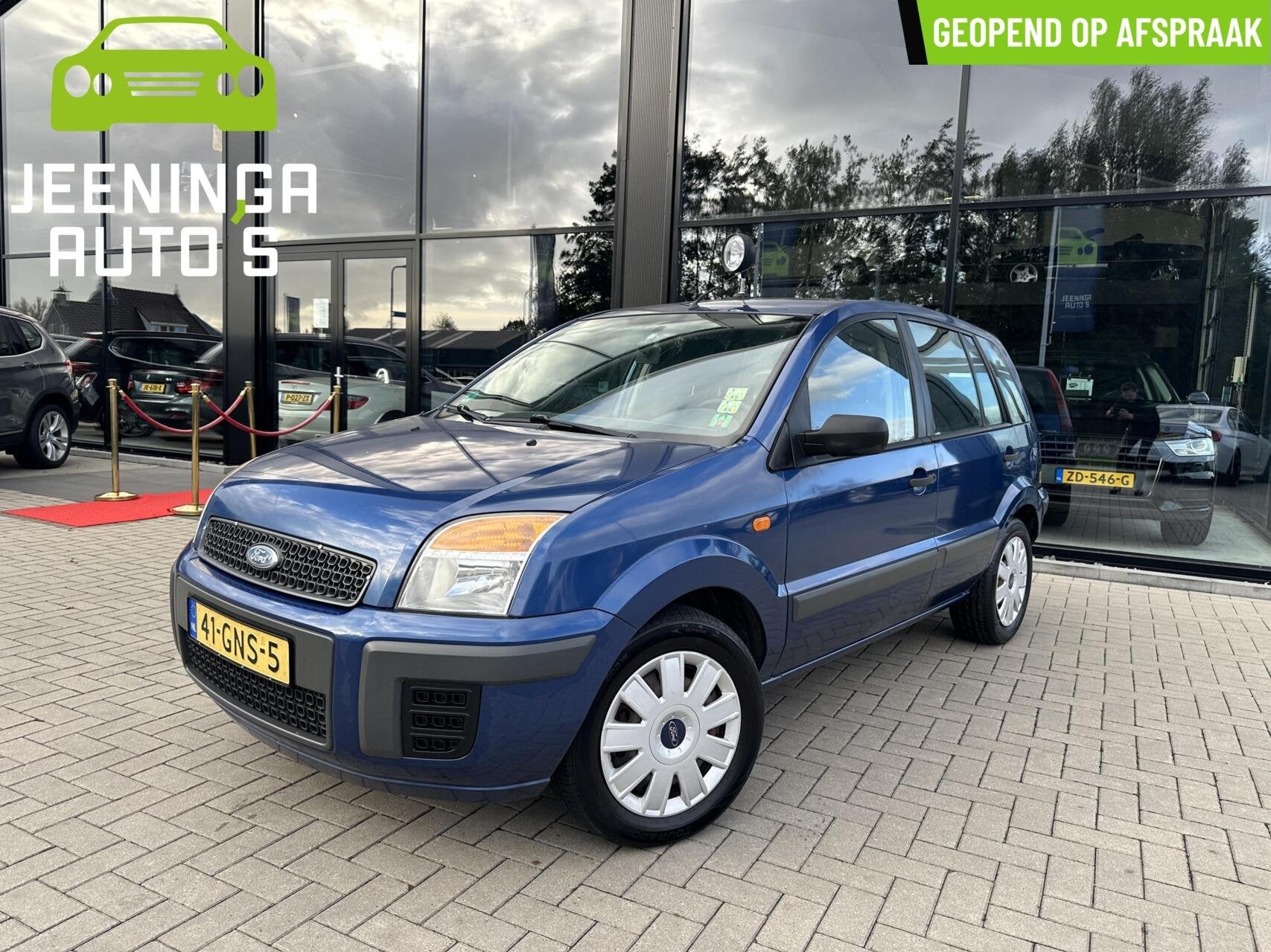 Ford Fusion 1.4-16V |Airco|Trekhaak, Auto's, Voorwielaandrijving, Gebruikt, Zwart, Blauw