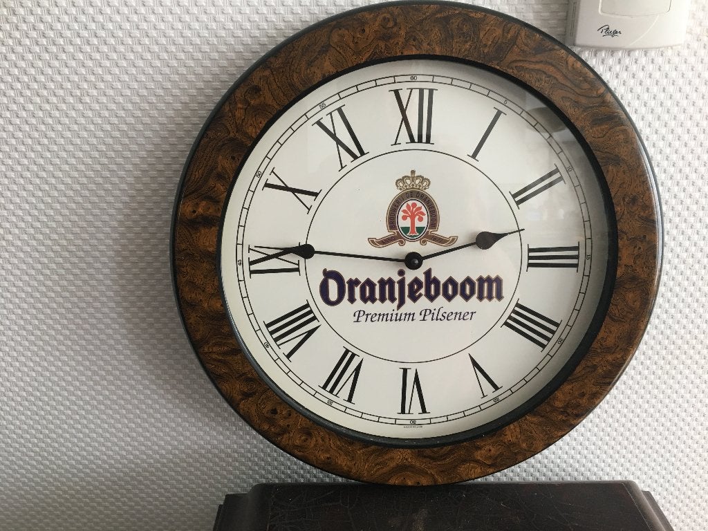 bier klok van brouwerij Oranjeboom mooi  handig mancave, Verzamelen, Verzenden, Zo goed als nieuw, Reclamebord, Plaat of Schild