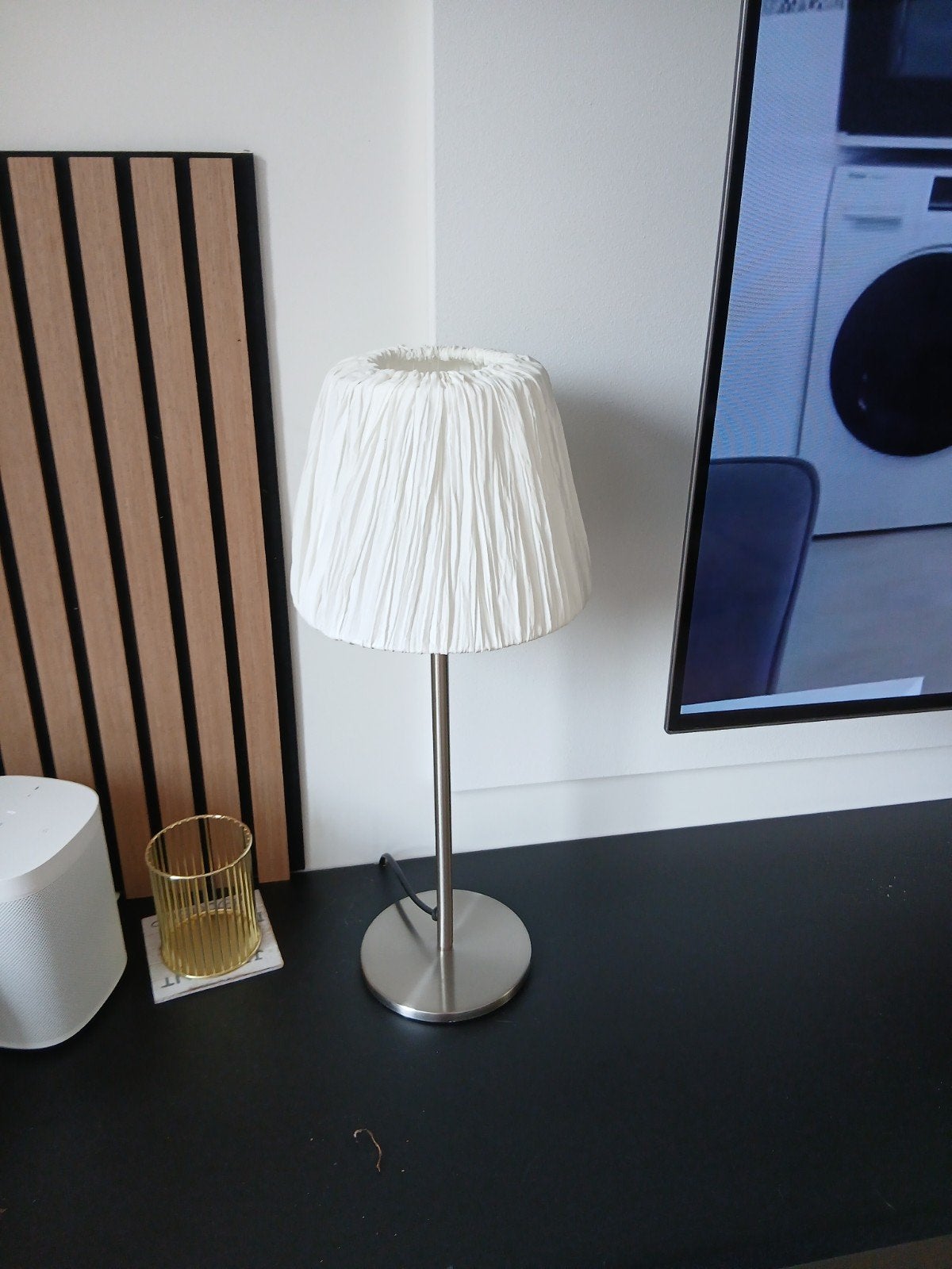 2 mooie witte IKEA lampen - goede staat, Ophalen, Overige typen, B22 (Bajonetsluiting), Textiel