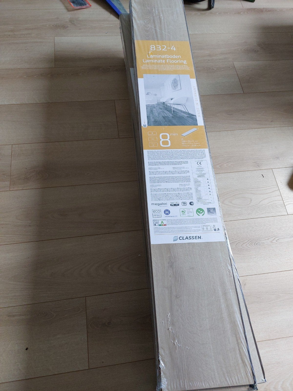 Nieuw Classen Laminaat 8mm dik - in totaal 8m2, Ophalen, Nieuw, 5 tot 10 m², 10 tot 30 cm