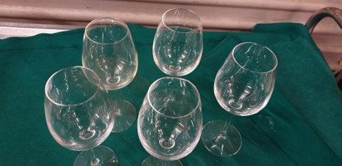 wijnglazen  kristalglas 5 stuks, Ophalen of Verzenden, 'T Olde Gre-j, Info@toldegrej.nl, Endepoelstraat 20f Didam