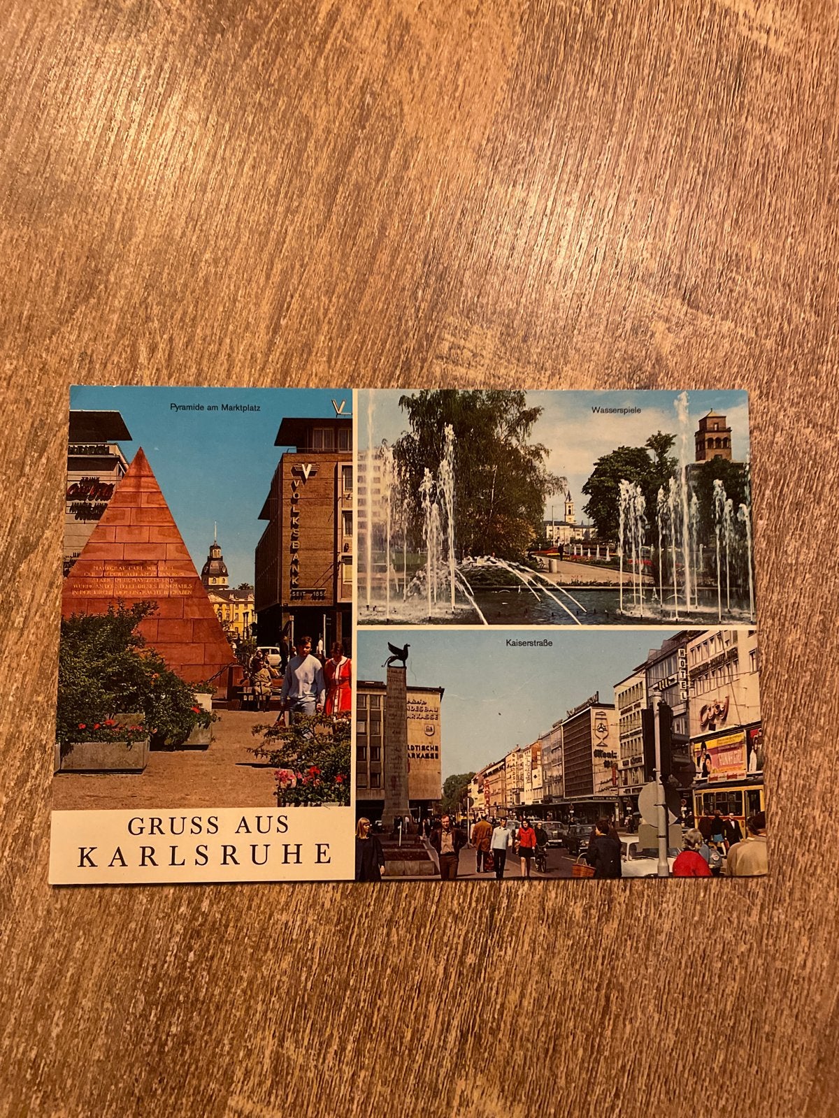 Ansichtkaart Karlsruhe - Pyramide, Wasserspiele, Kaiserstraß, Ophalen of Verzenden, 1960 tot 1980, Ongelopen, Duitsland