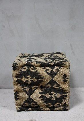 Oosterse Stoere Kelim Poef Boho Ibiza Stoel Landelijke Kruk, Minder dan 50 cm, Overige materialen, Kleurrijk Uniek Werelds Stoer Bohemian Vintage Style Retro Chic
