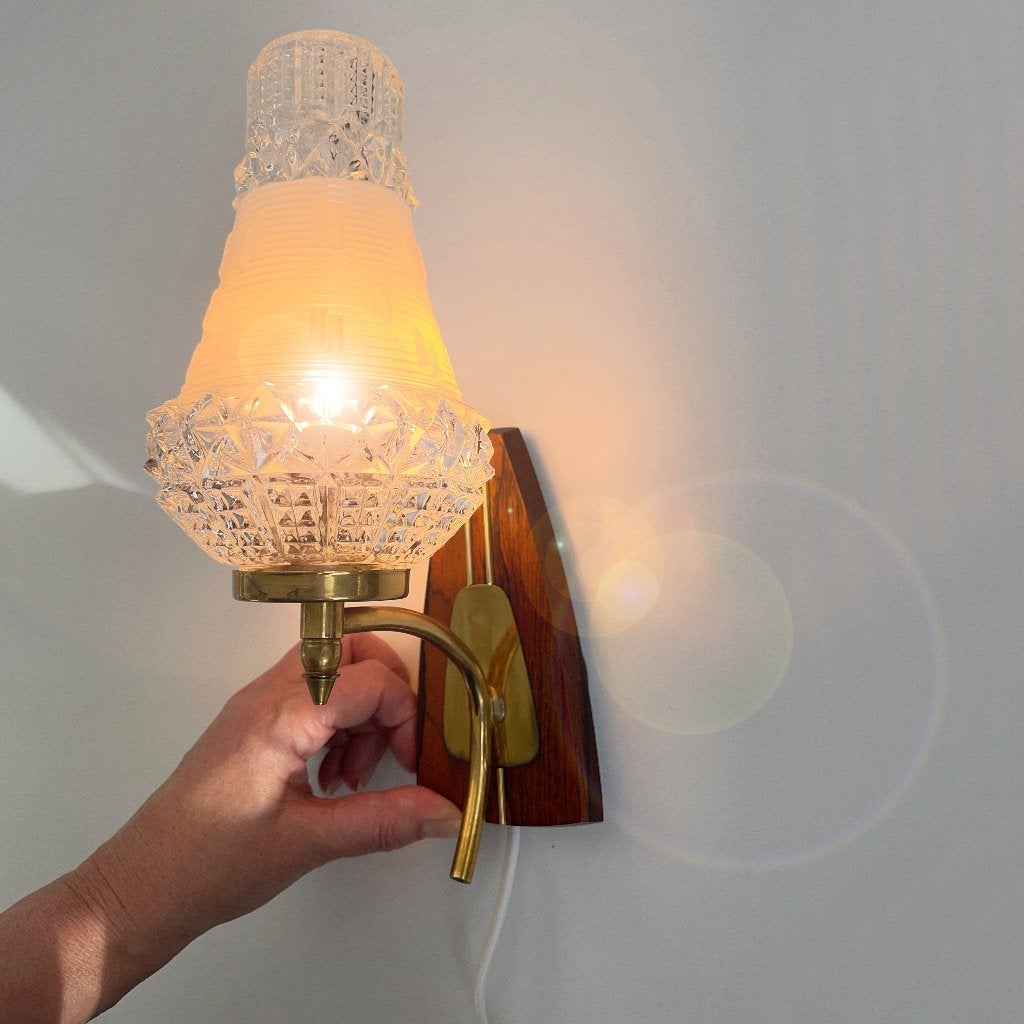 vintage design LAMP palissander Scandinavië MidCentury retro, Ophalen of Verzenden