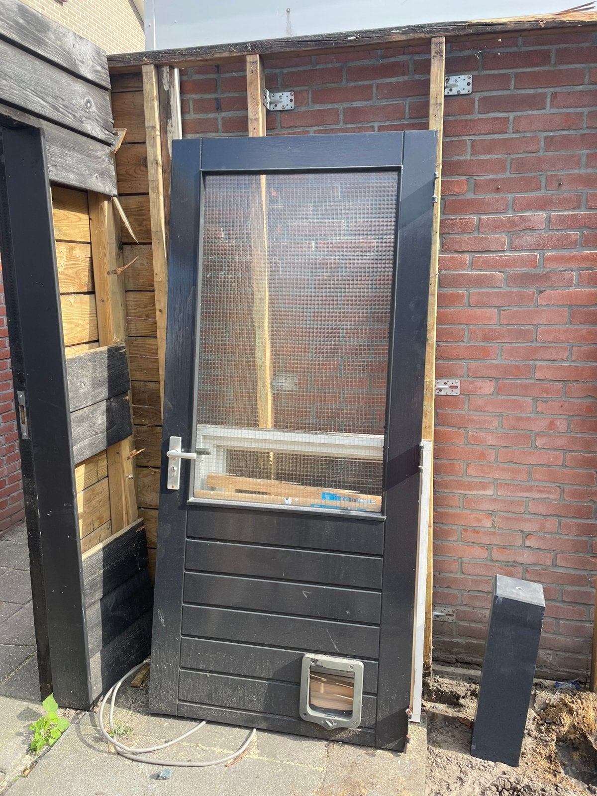 Hard houten (schuur) deur, Gebruikt, Schuur, Zonder ramen, Ophalen