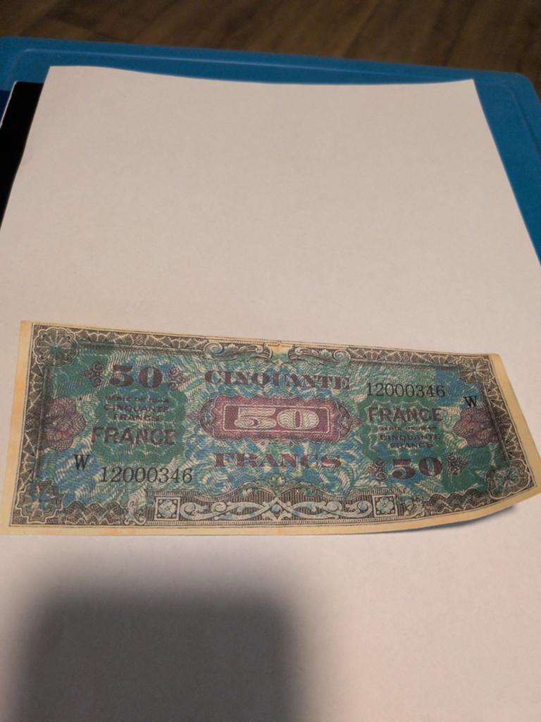 Zeldzaam Frans 50 Francs biljet uit 1943, Postzegels en Munten, Bankbiljetten | Europa | Eurobiljetten, Ophalen of Verzenden, Frankrijk