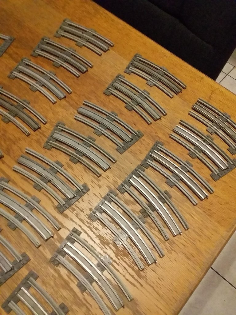 lego rails bocht voor 12v treinen grijs, Ophalen of Verzenden, Gebruikt, Lego