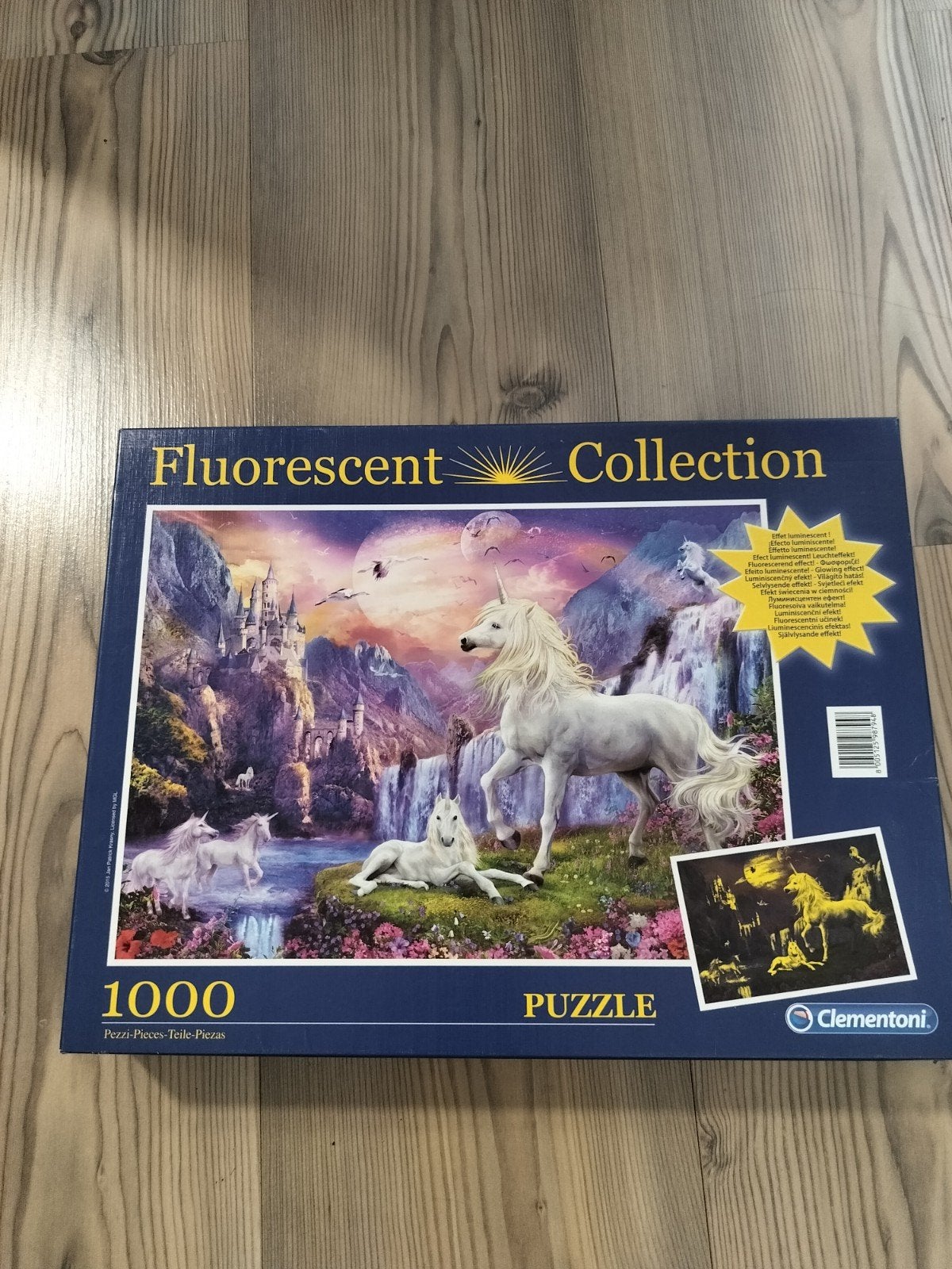 Clementoni Fluorescent Collection Eenhoorn, Ophalen of Verzenden, 500 t/m 1500 stukjes, Nieuw, Legpuzzel