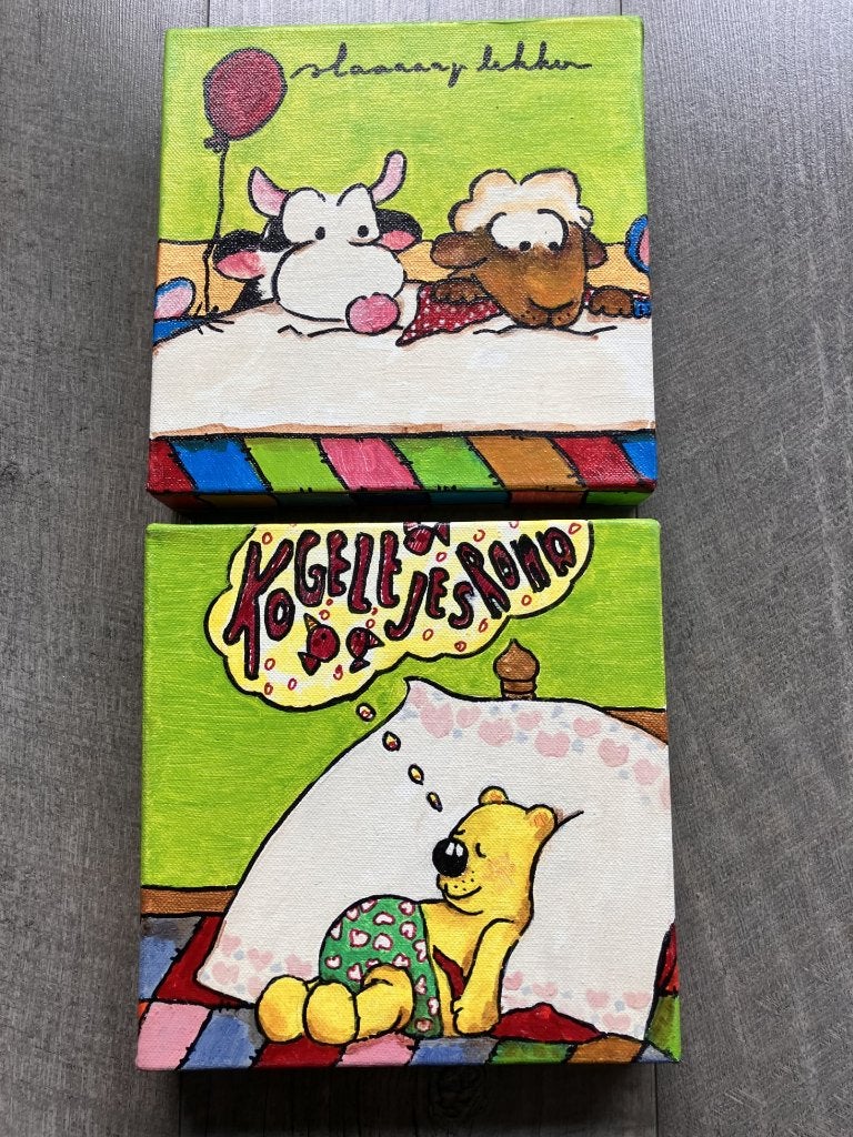 2 canvas afbeeldingen (20 x 20 x 3 cm), Ophalen of Verzenden, Zo goed als nieuw, Wanddecoratie