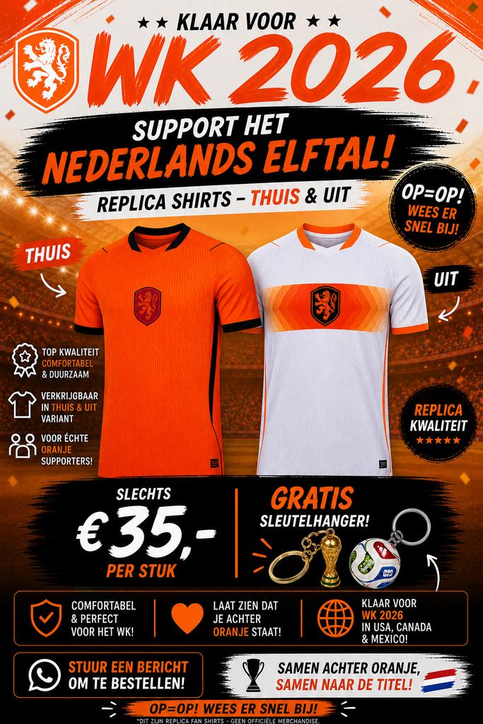 Replica Nederlands elftal shirt, Kleding | Heren, Sportkleding, Ophalen of Verzenden, Nieuw, Oranje, Voetbal