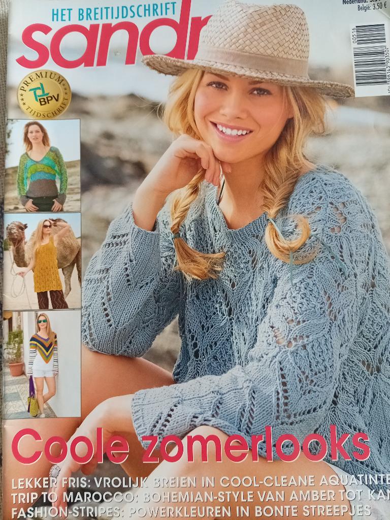 Breiblad Sandra nr. 5 - mei 2016, Ophalen of Verzenden, Zo goed als nieuw, Breien, Patroon of Boek