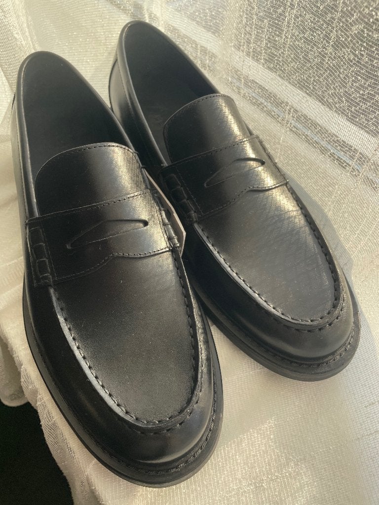 Gloednieuwe zwart lederen loafers - Maat 42 met labels eraan, Loafers, Zara, Zwart, Nieuw