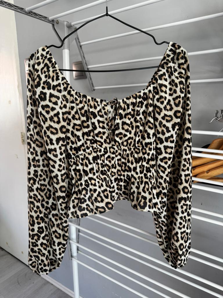 Panter blousje, Verzenden, Nieuw, Maat 36 (S), Bruin