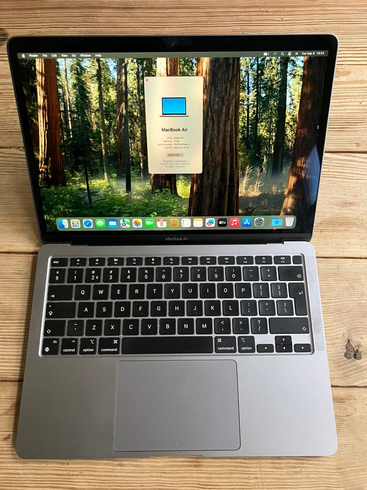Macbook Air M1 2020, 256 GB, Qwerty, 8 GB, 13 inch