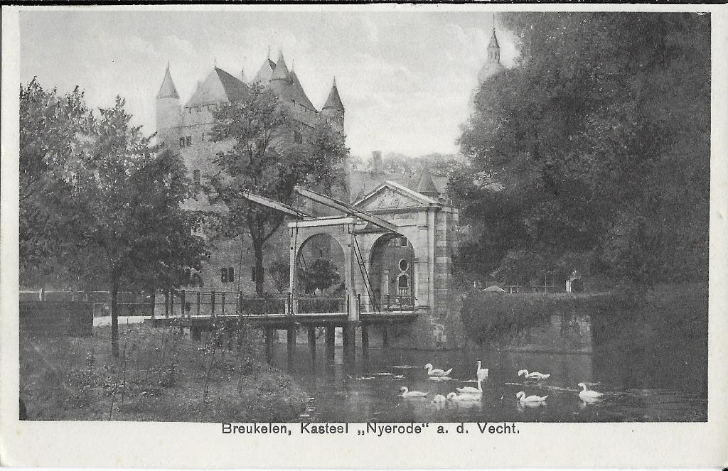 Breukelen, Kasteel, Nyenrode, ophaalbrug, zwanen, Verzenden, 1920 tot 1940, Ongelopen, Utrecht