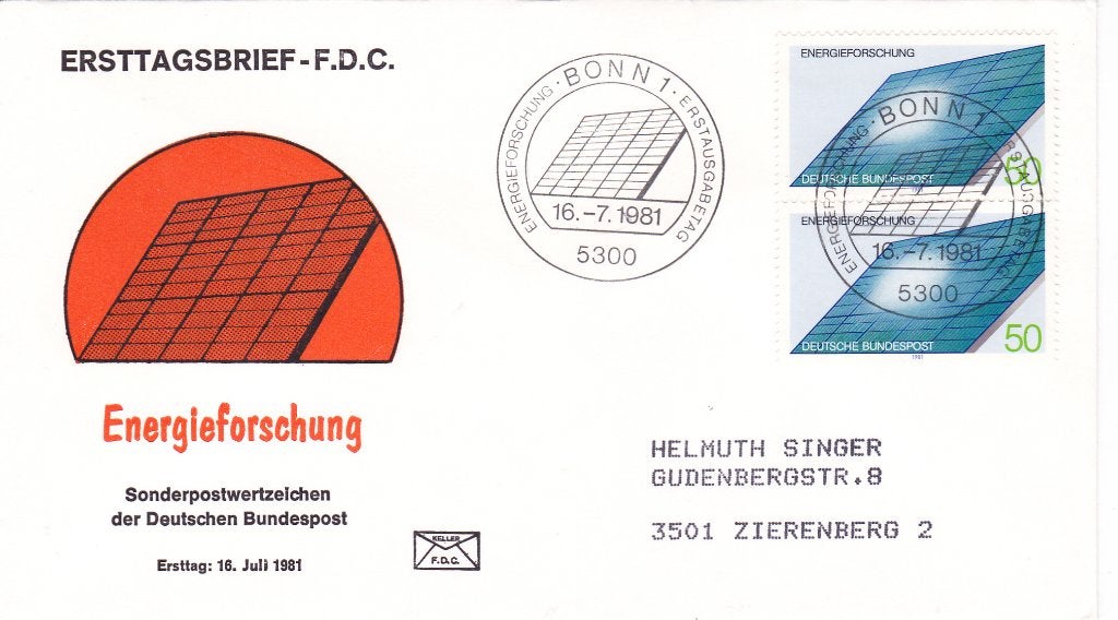 Duitsland. FDC Mi. 1101. envelop Energieonderzoek 1981, Postzegels en Munten, Ophalen of Verzenden, Beschreven, Europa