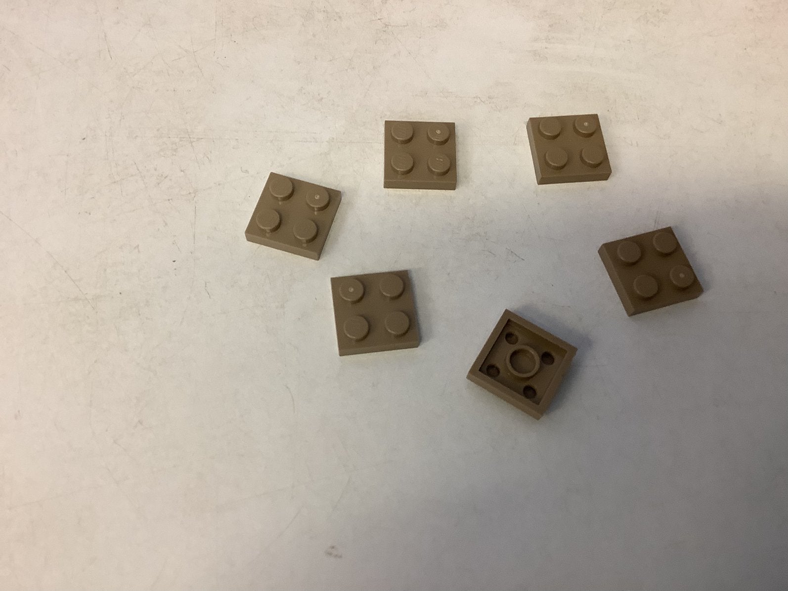 Lego plaat 2x2 donker beige, Ophalen of Verzenden, Gebruikt, Losse stenen, Lego