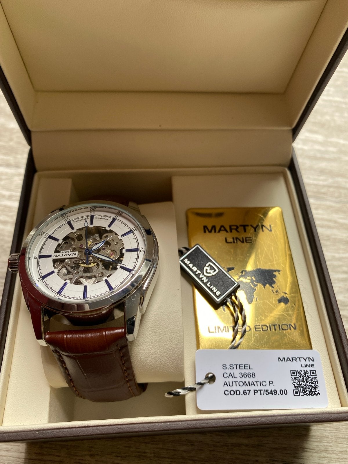 Martyn Line Limited Edition Automatisch Horloge, Sieraden, Tassen en Uiterlijk, Horloges | Heren, Overige merken, Leer, Staal