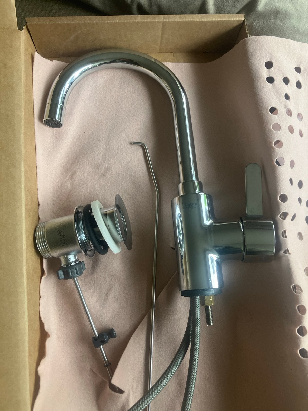 ZGAN (2 mnd) Grohe Keukenkraan met afvoerplug, Ophalen of Verzenden, Nieuw, Chroom, Kraan