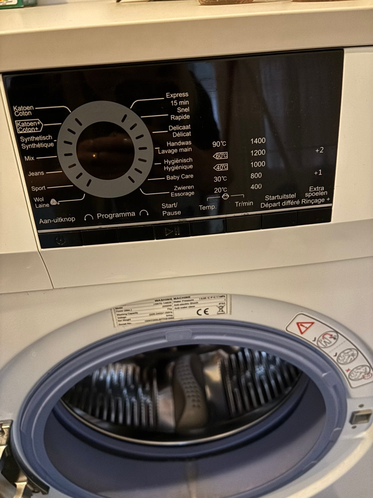 Goed werkende wasmachine, Ophalen, Zo goed als nieuw, 1200 tot 1600 toeren, 85 tot 90 cm