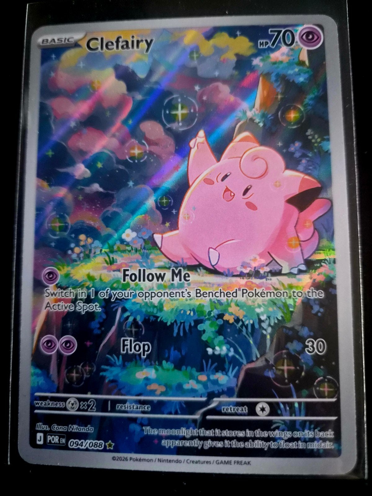 Clefairy 094/088 Holo Rare Pokémon Kaart MINT, Ophalen of Verzenden, Zo goed als nieuw, Losse kaart, Foil