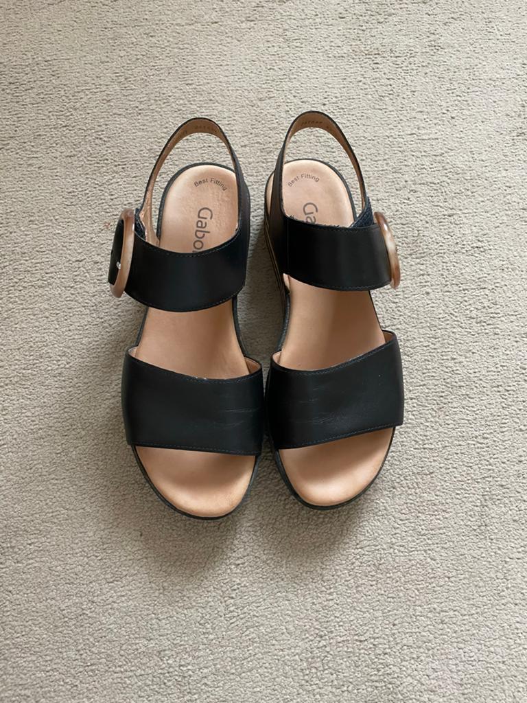 Gabor sandalen met plateauzool - Zwart maat 6, Kleding | Dames, Schoenen, Ophalen of Verzenden, Zo goed als nieuw, Zwart, Sandalen of Muiltjes