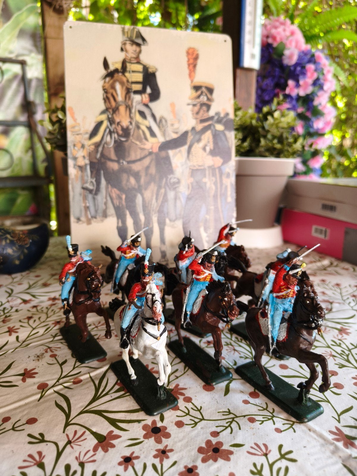 Set van 8 handgeschilderde soldaatjes te paard, Verzamelen, Ophalen of Verzenden, Landmacht, Nederland