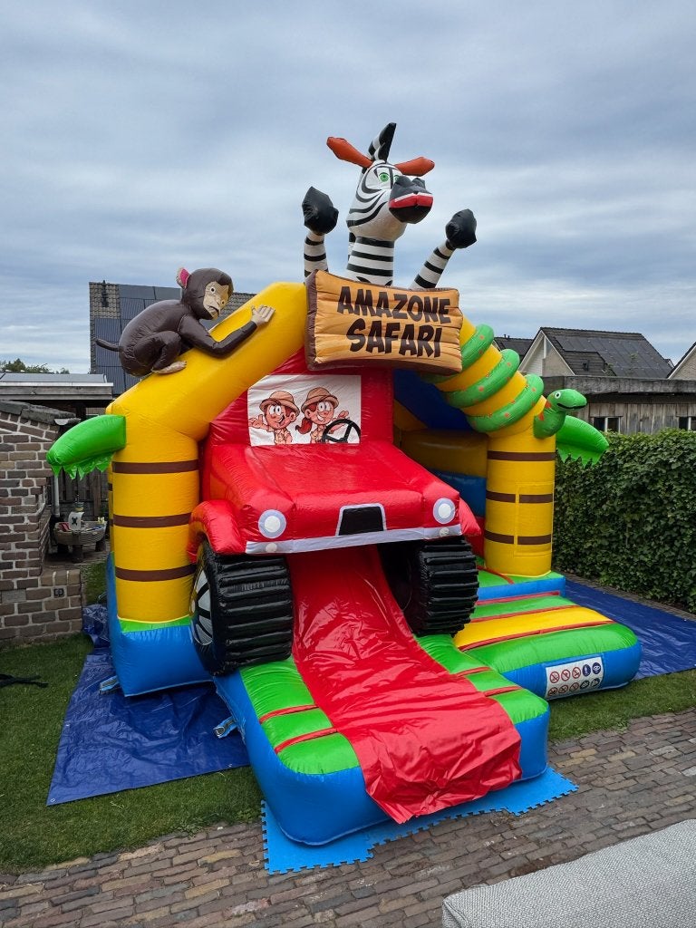 Springkussen huren, Slide Combo Amazon Safari te huur!, Ophalen of Verzenden, Nieuw, Overige