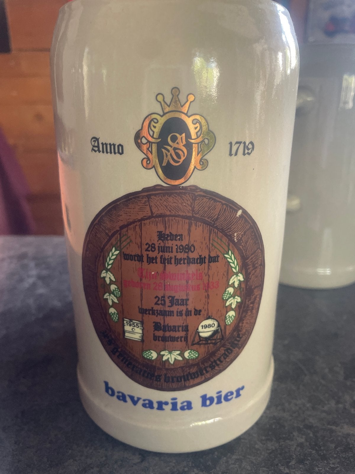 Vintage Bavaria Bier Pul - 25 Jaar Brouwerij Jubileum, Ophalen, Nieuw, Pul(len), Bavaria