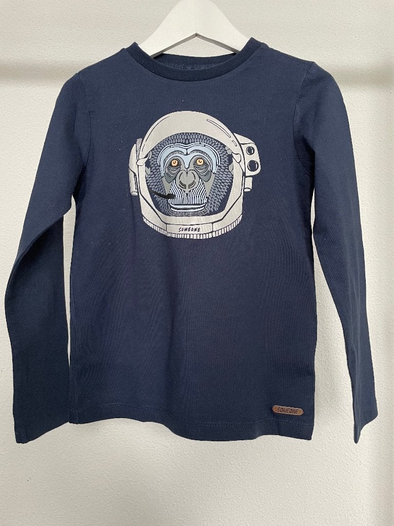 Someone longsleeve, maat 128 donkerblauw, Gebruikt, Ophalen of Verzenden, Someone, Shirt of Longsleeve