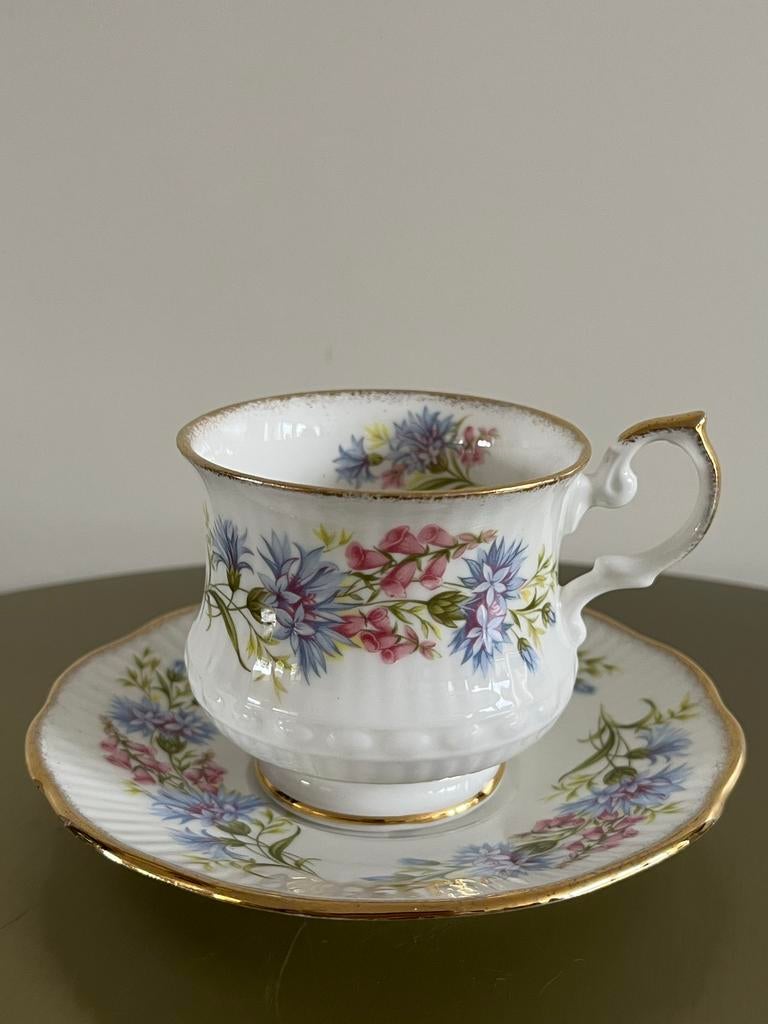 Vintage Queens Rosina 'Wild Flowers' Theekop en Schotel, Ophalen of Verzenden