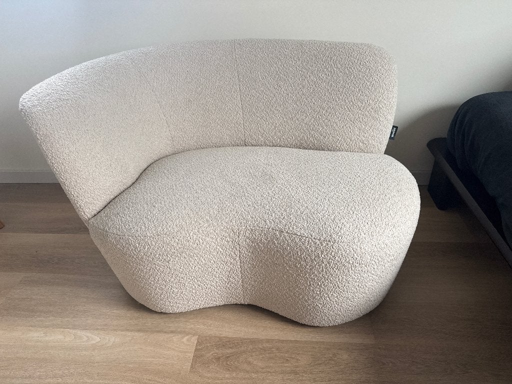 Boucle bankje Karwei, Huis en Inrichting, Ophalen, Gebruikt, 75 tot 100 cm, 100 tot 125 cm