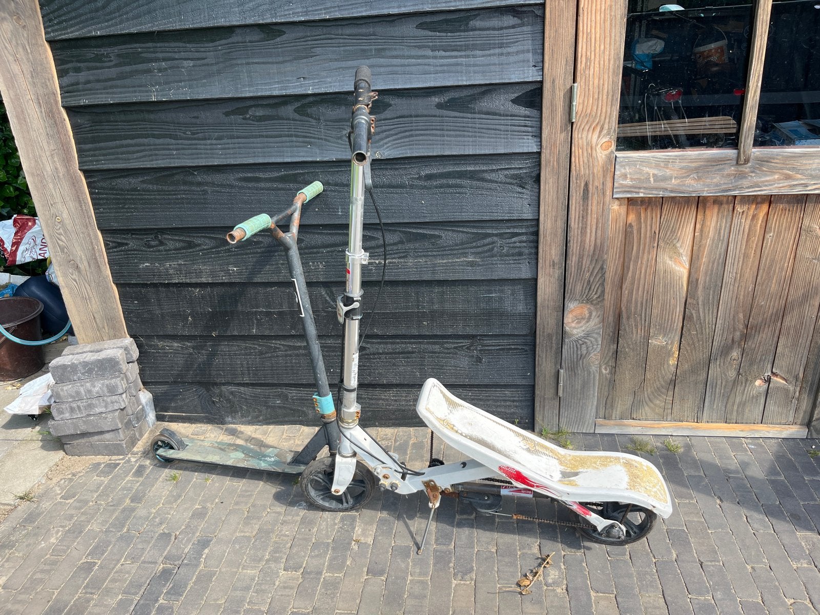 Stunt step en Space scooter - Gebruikt, Ophalen of Verzenden, Gebruikt, Gewone step