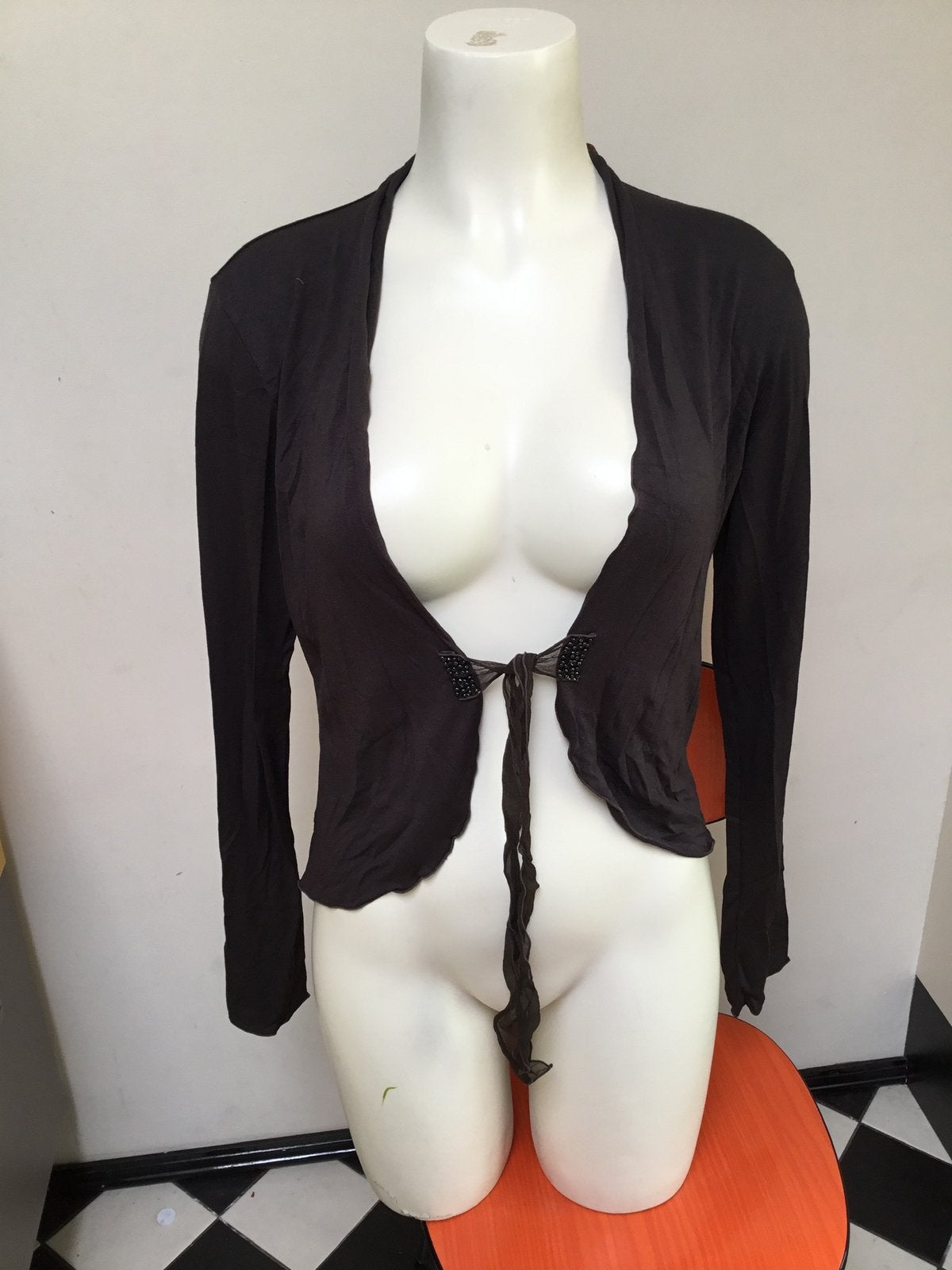 Ganesha Ibiza bolero knoopvestje knoopvest l zwart grijs, Kleding | Dames, Zwart, Maat 42/44 (L), Nieuw, Ophalen of Verzenden