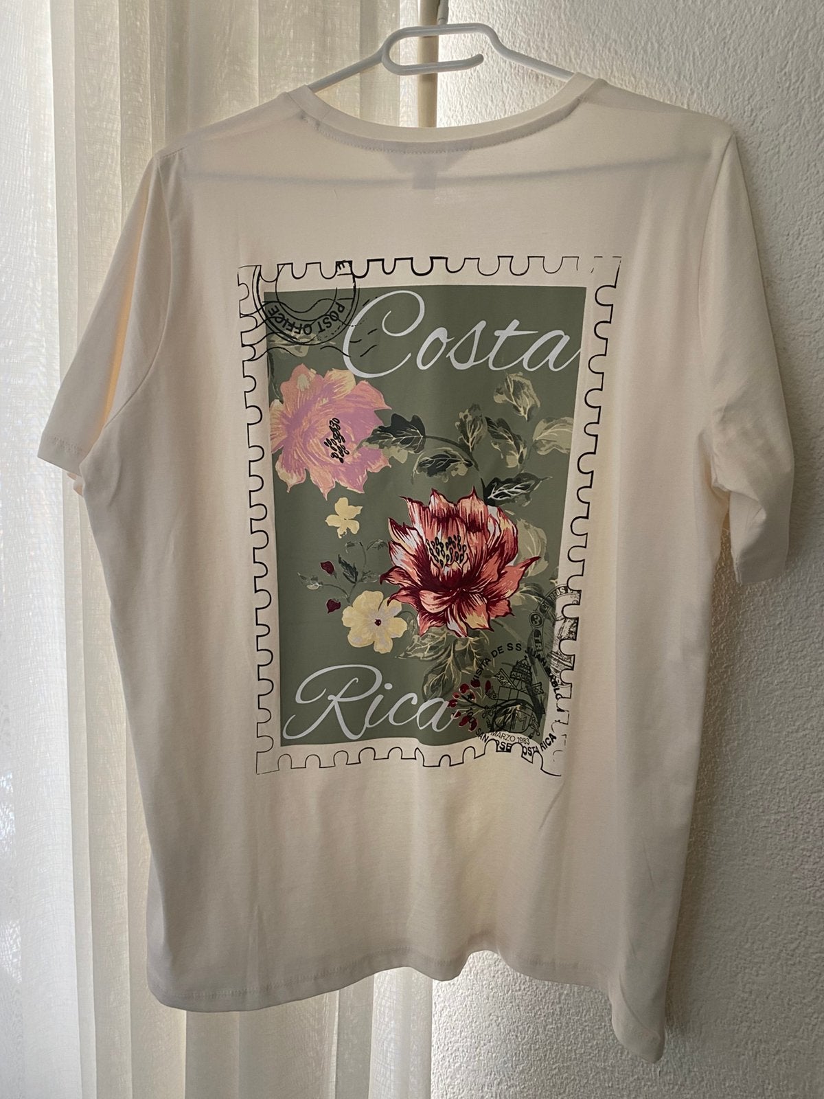 T-shirt met Costa Rica print maat M, Kleding | Dames, Maat 38/40 (M), Beige, Nieuw, Ophalen of Verzenden