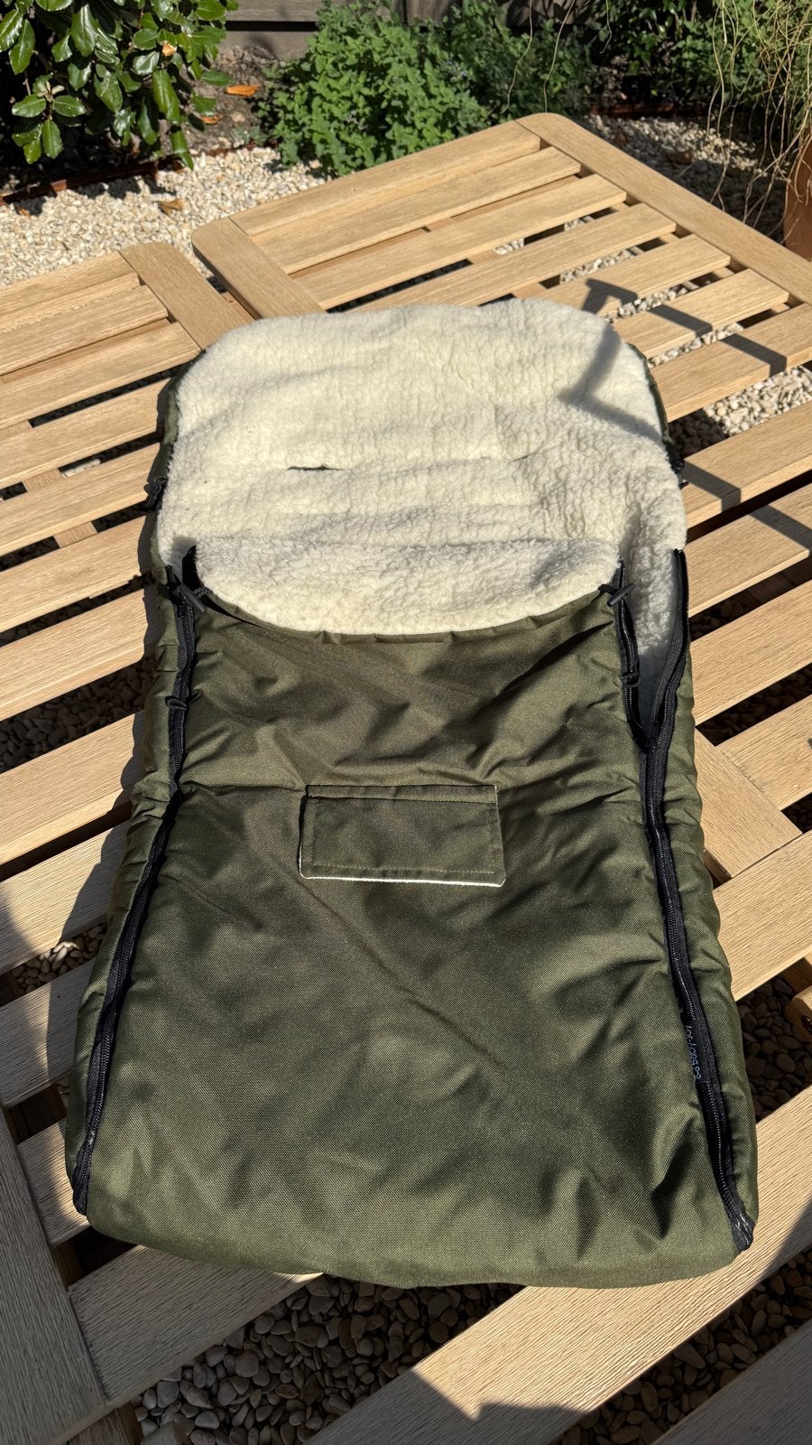 Baby-Joy Voetenzak Olijfgroen met Schapenvacht, Ophalen of Verzenden, Gebruikt, Kinderwagen, Overige merken