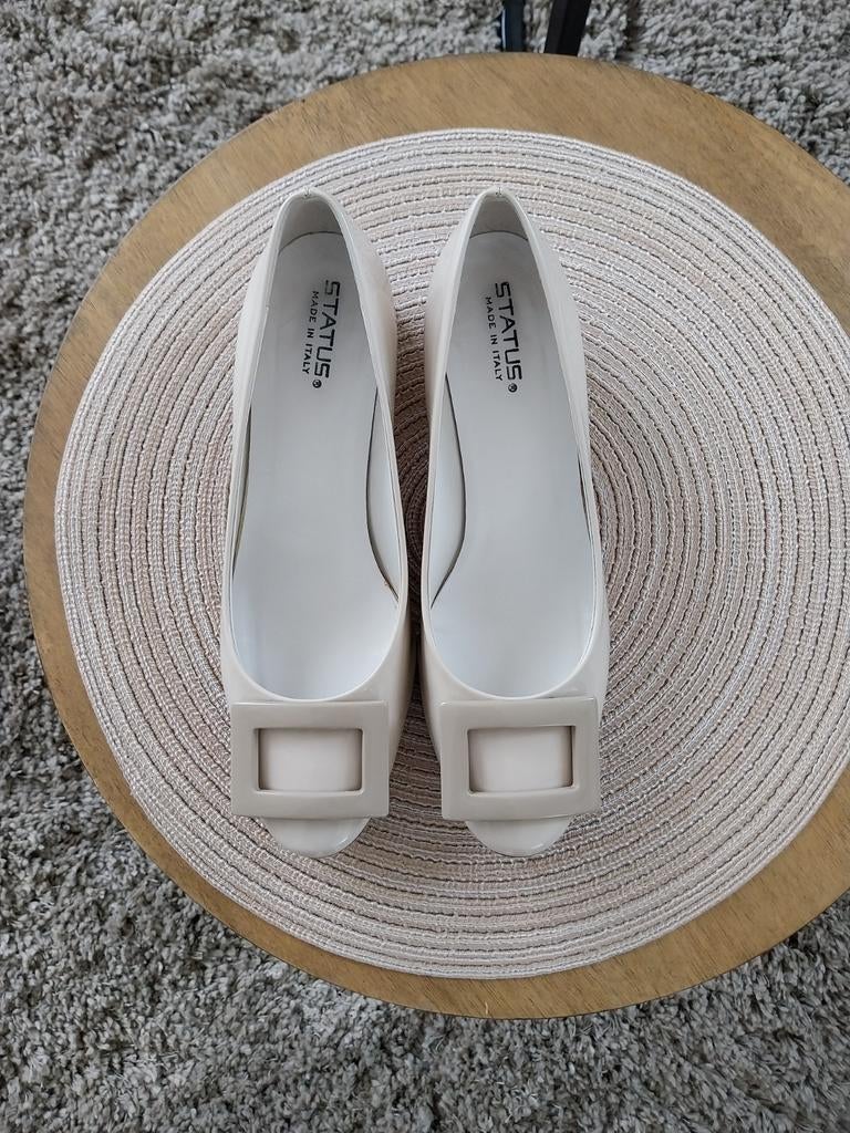 Status Italiaanse Lakleren Pumps Ballerina's Crème Maat 38, Ophalen of Verzenden