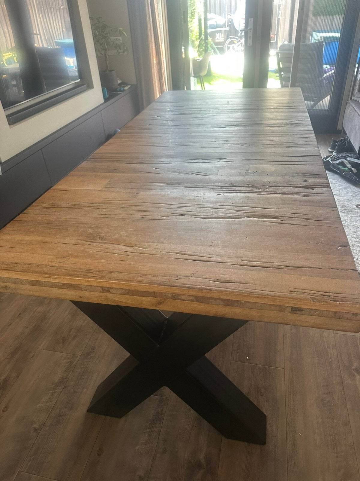 Robuuste eetkamer tafel Xpoot, Ophalen, 200 cm of meer, 50 tot 100 cm, Zo goed als nieuw