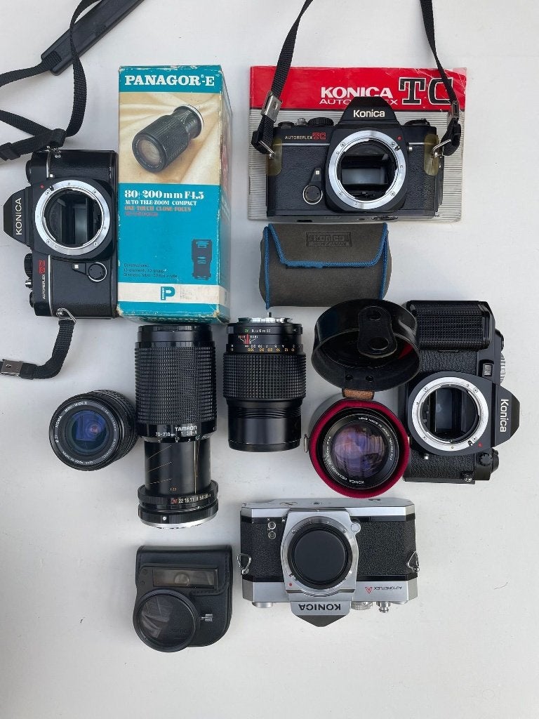 Konica analoge camera en lenzen (zie lijst), Ophalen of Verzenden, Compact, Overige Merken