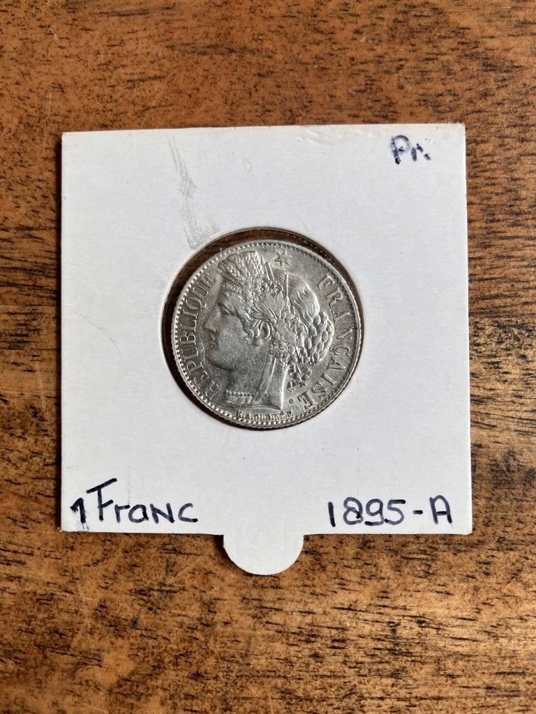 Frankrijk 1Franc 1895-A prachtig zilver, Ophalen of Verzenden, Frankrijk, Losse munt, Zilver