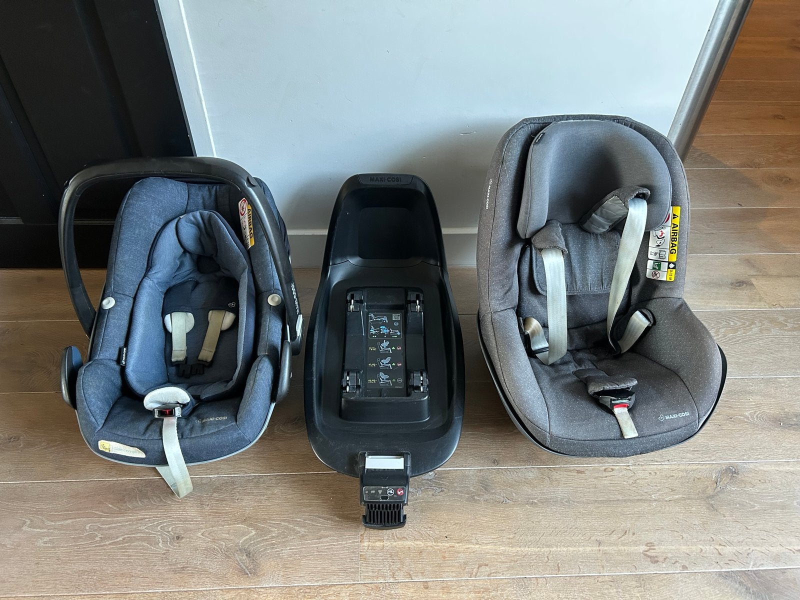 Maxi Cosi Set Pearl en pebble, Ophalen, Gebruikt, 0 t/m 18 kg, Verstelbare rugleuning