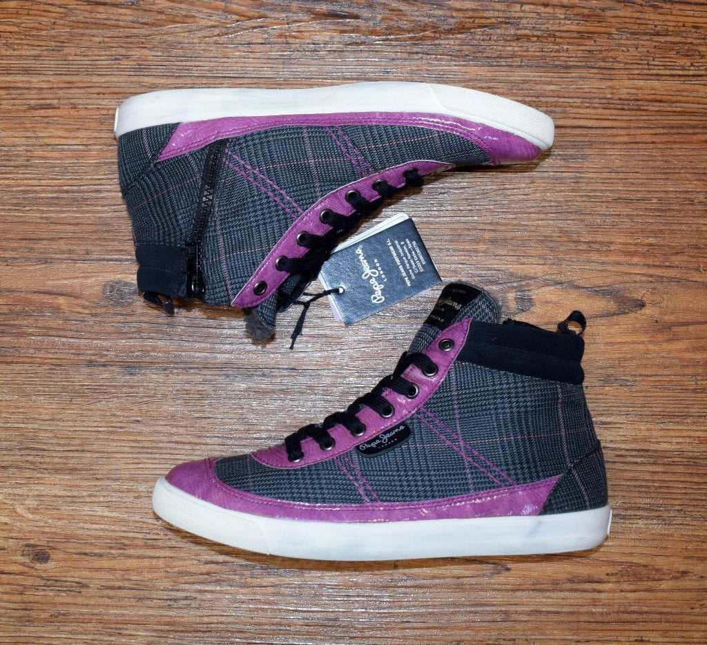 Pepe Jeans - antraciet/ lila sneakers - maat 38, Overige kleuren, Nieuw, Ophalen of Verzenden, Sneakers of Gympen