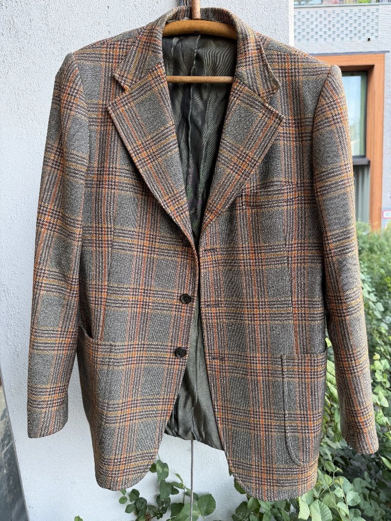 Tweed colbert blazer, maat 48, vintage, gemaakt in Italië., Kleding | Heren, Kostuums en Colberts, Ophalen of Verzenden, Gedragen