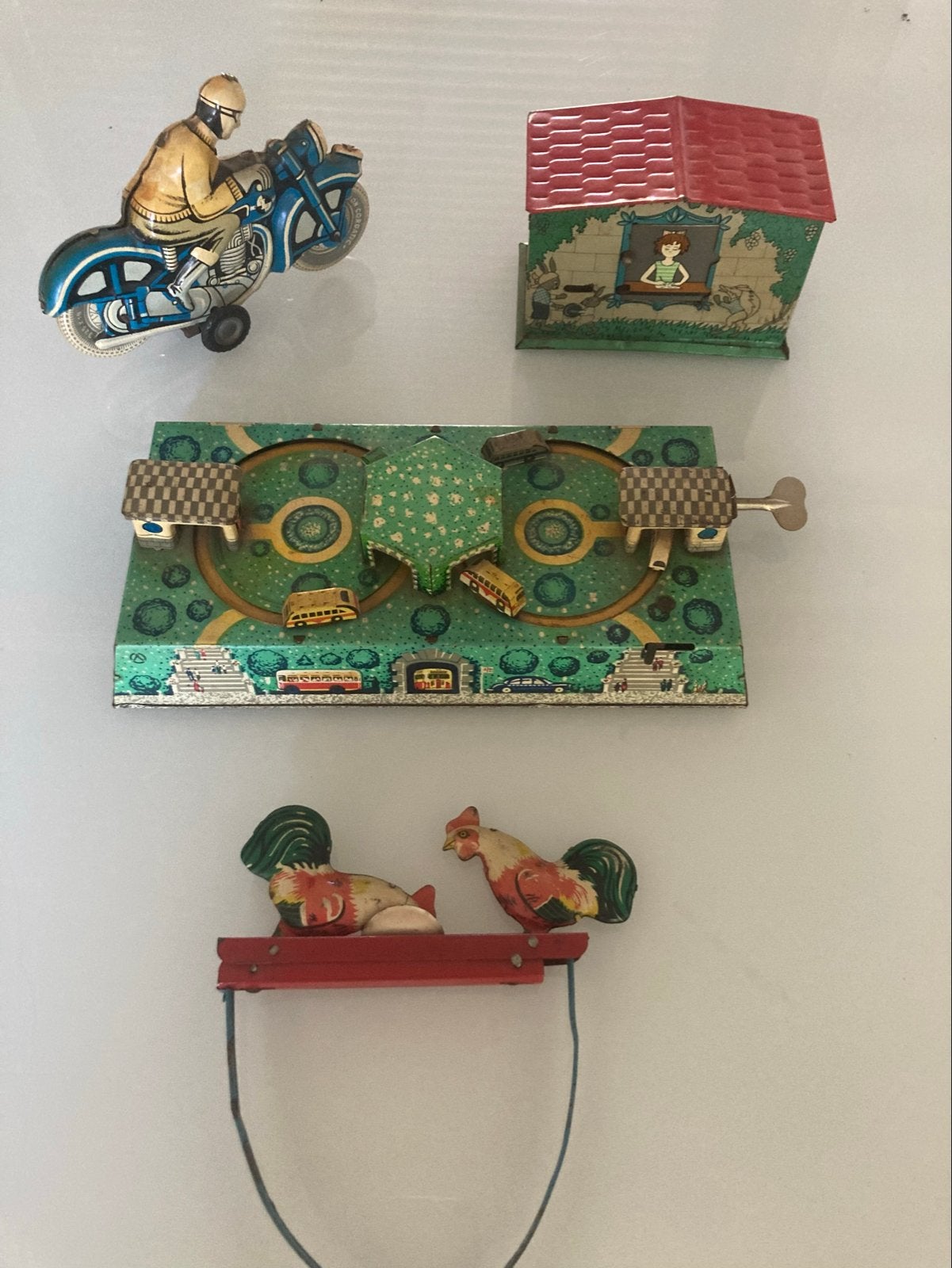 Vintage blikken speelgoed collectie (4 stuks), Antiek en Kunst, Ophalen of Verzenden