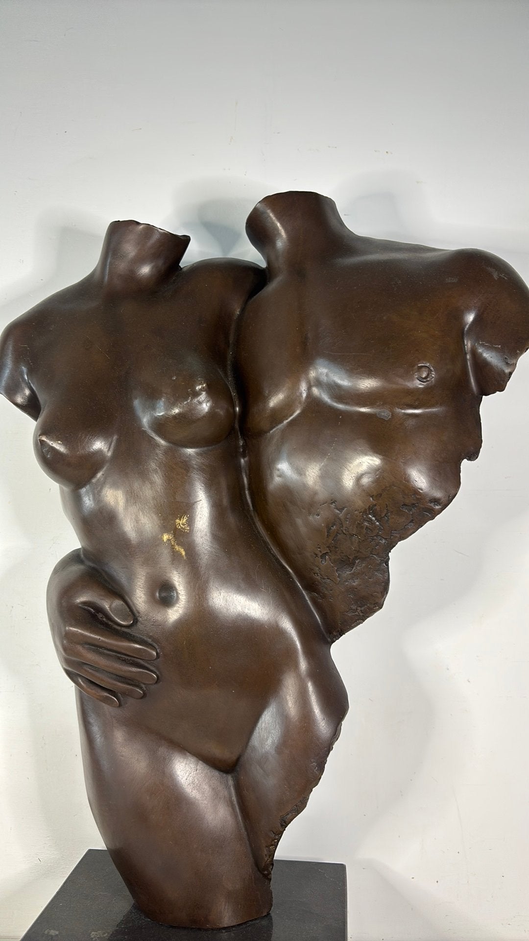 Man en vrouwen torso brons, Verzenden