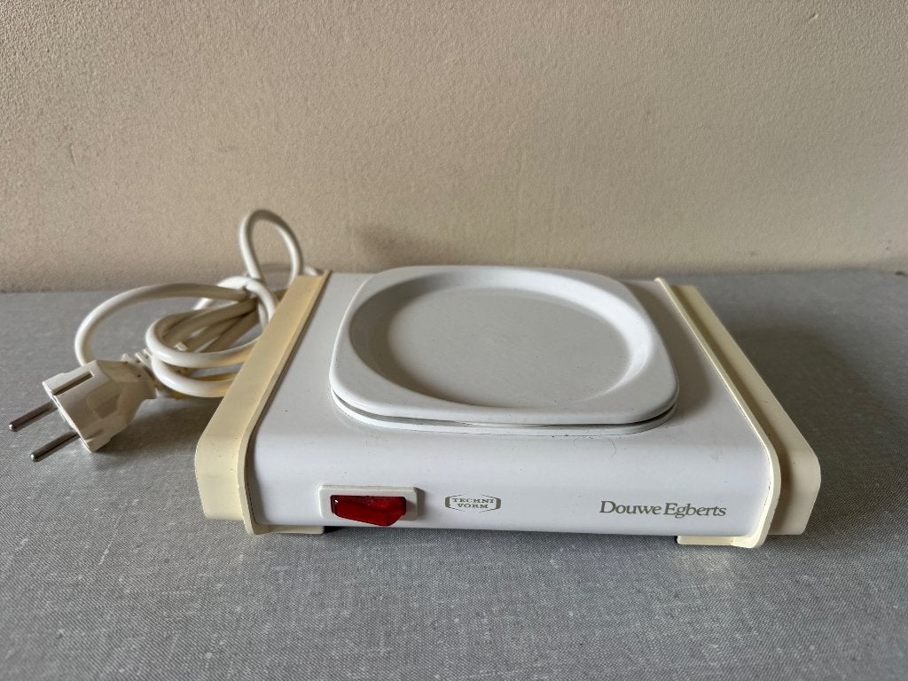 Douwe Egberts warmhoudplaatje aan en uit schakelaar ( WIT ), Overige typen, Ophalen of Verzenden, Zo goed als nieuw, Metaal