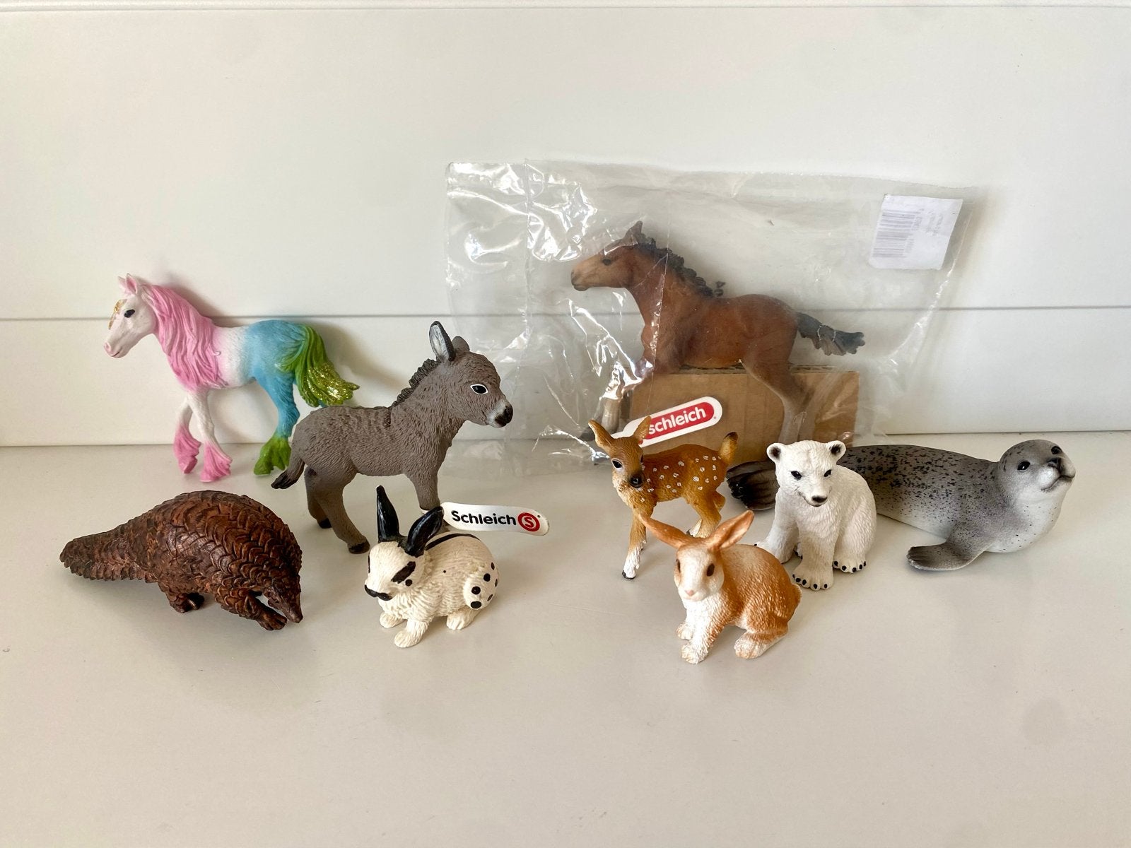 Schleich Dierenfiguren Collectie: Paard, Ezel, Konijn, Zeeho, Ophalen of Verzenden, Zo goed als nieuw