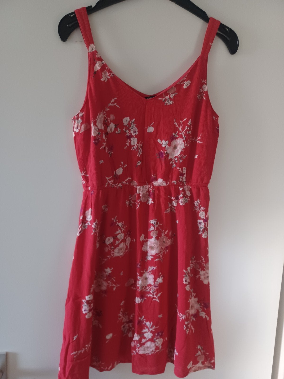 Rood bloemen jurkje mt 36 mouwloos,  Only, Only, Ophalen of Verzenden, Zo goed als nieuw, Maat 36 (S)