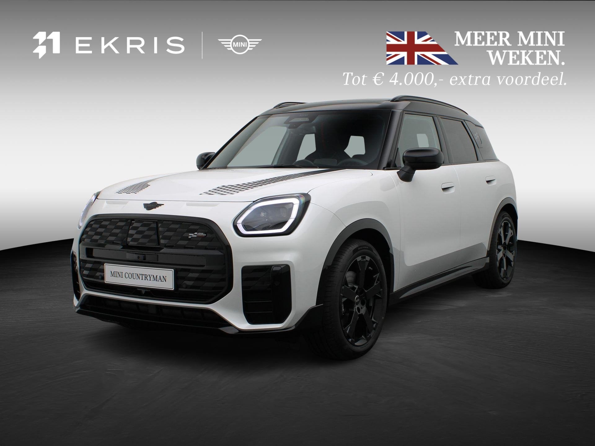 MINI Countryman E John Cooper Works + XL Pakket + Getint gla, Auto's, Dealer onderhouden, Zwart, Countryman, Leder en Stof