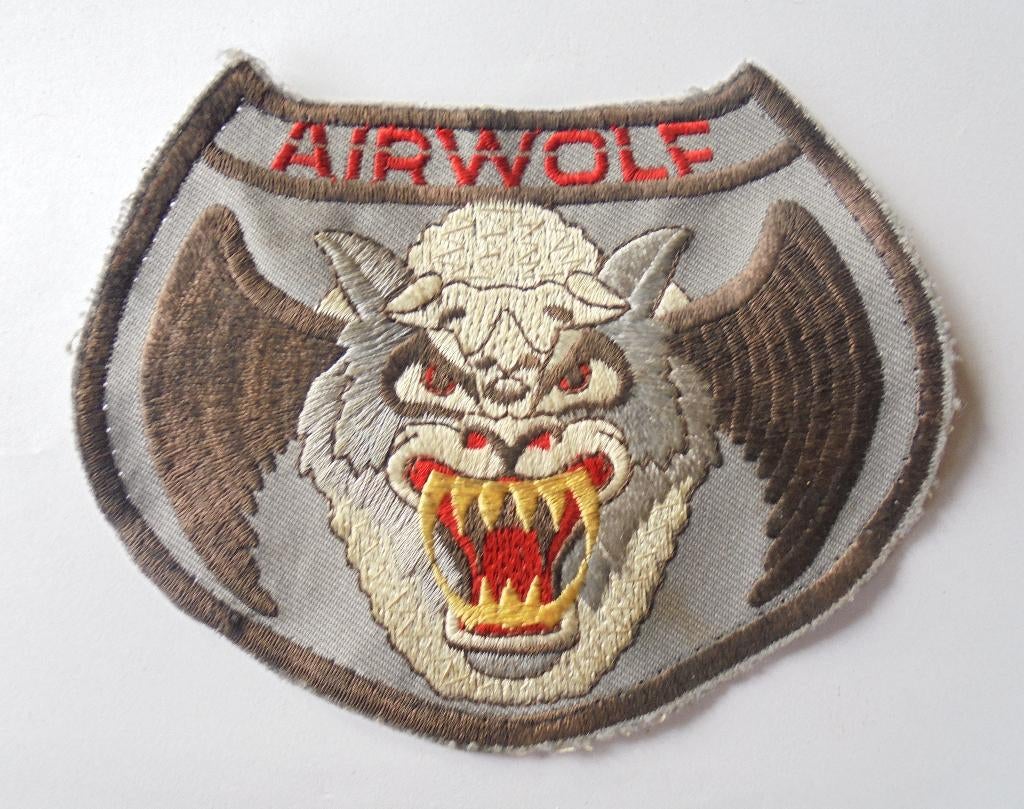 Militair Badge patch AIRWOLF USA Korps Mariniers helikopters, Ophalen of Verzenden, Overige soorten, Amerika, Embleem of Badge